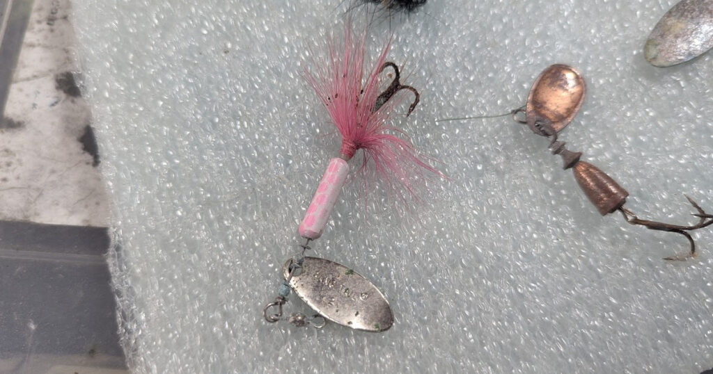 Pink rooster tail spinner
